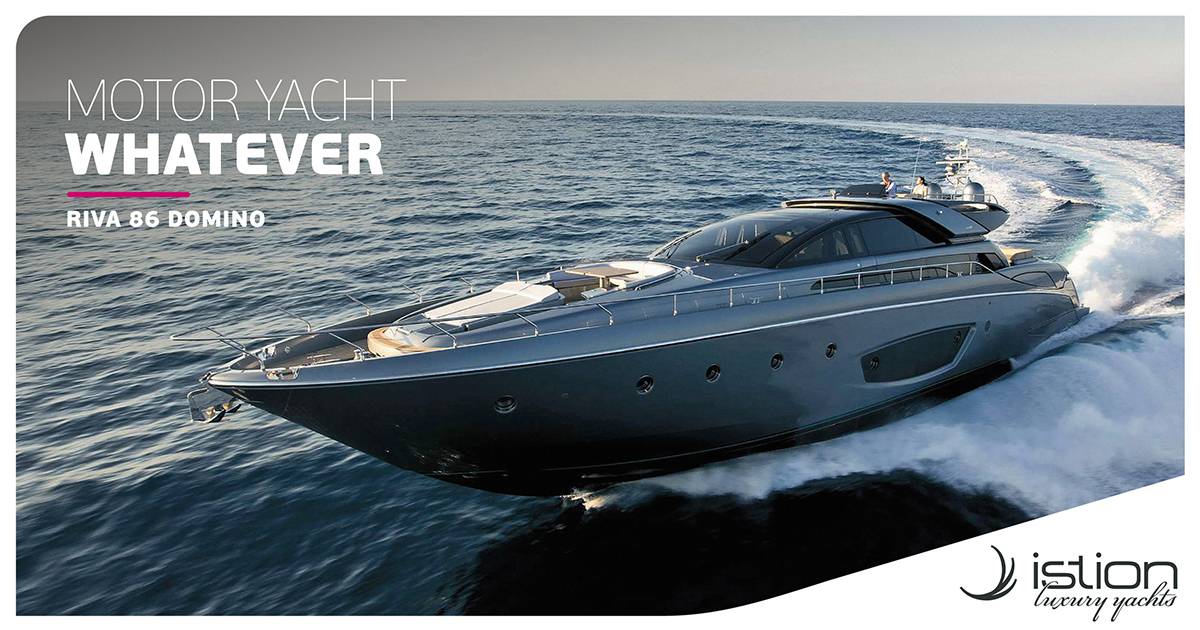 Explore our latest obsession and pride - M/Y Whatever | Riva 86 Domino